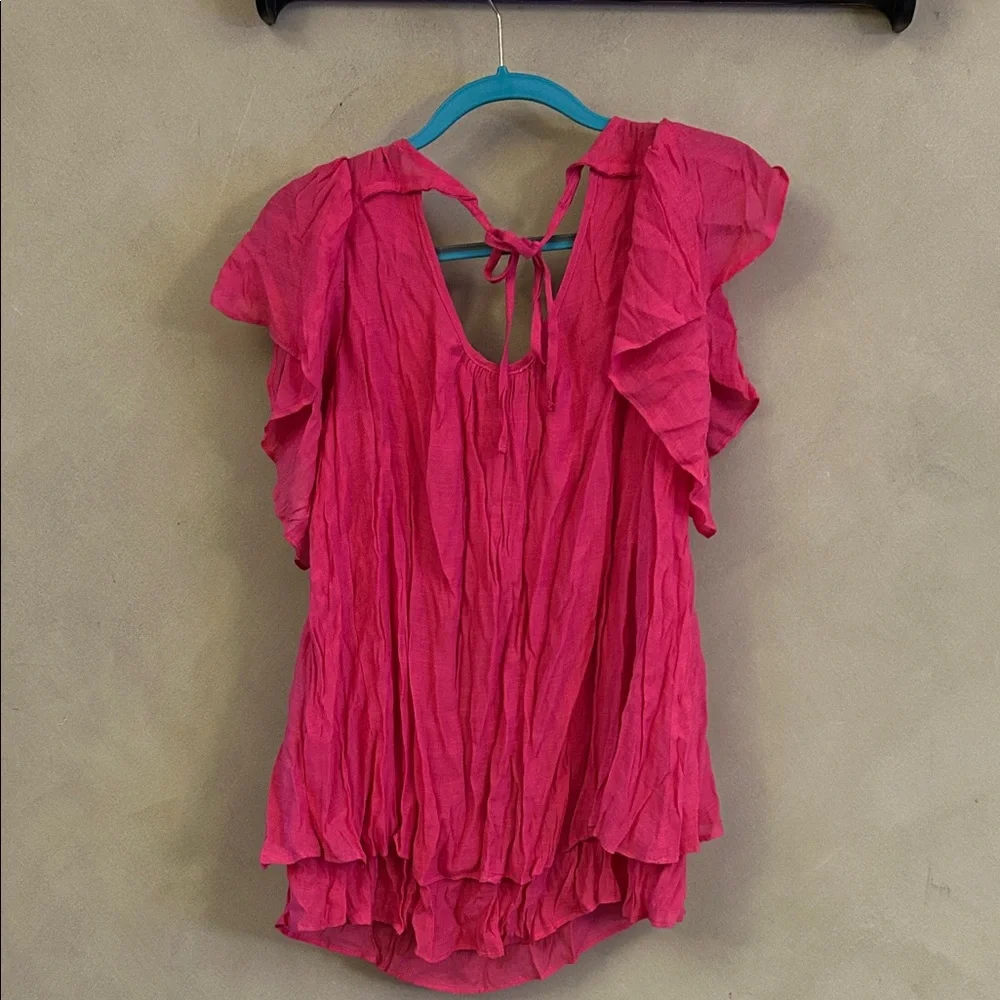 Umgee Fuchsia Ruffled Blouse - Picture 3 of 3